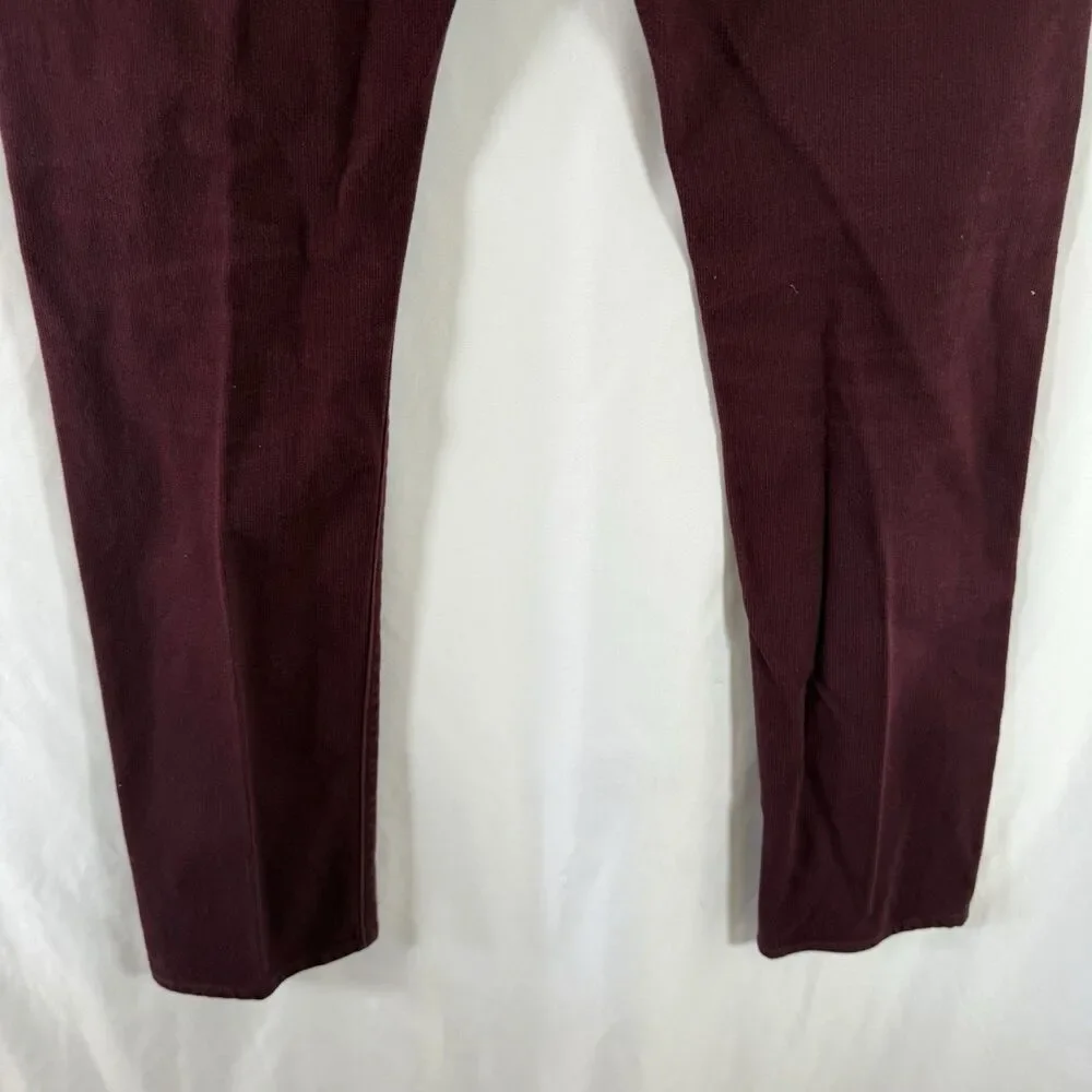 J. Crew the Driggs Jeans Men's 31x32 Burgundy Red Button Zip 100% Cotton